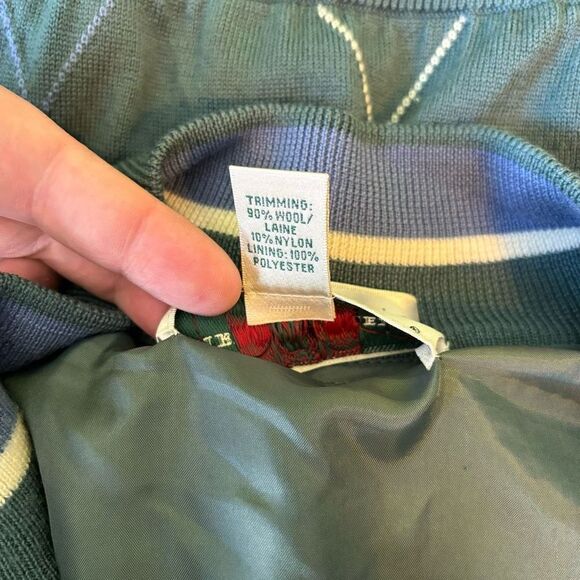 Fairway Greene Italian Merino Sweater Golf Vest Lined Zip Mock Neck Argyle L - Picture 5 of 6